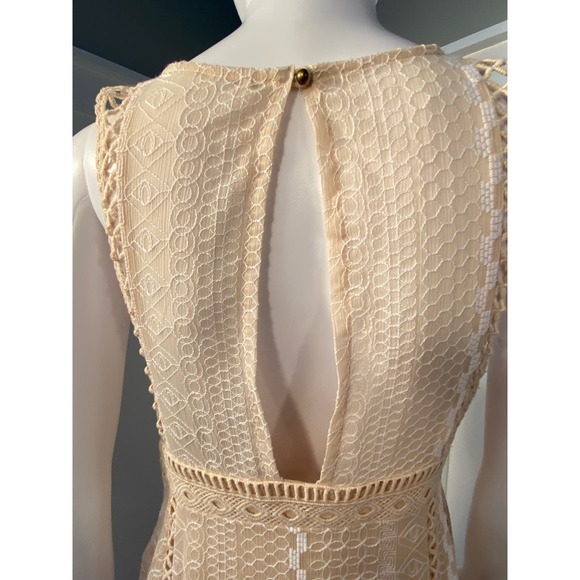 Free People Wherever You Go Mini Dress Ivory* Boho Chic with Crochet Detail WD20 - Picture 6 of 13